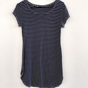 Black and white striped t shift dress